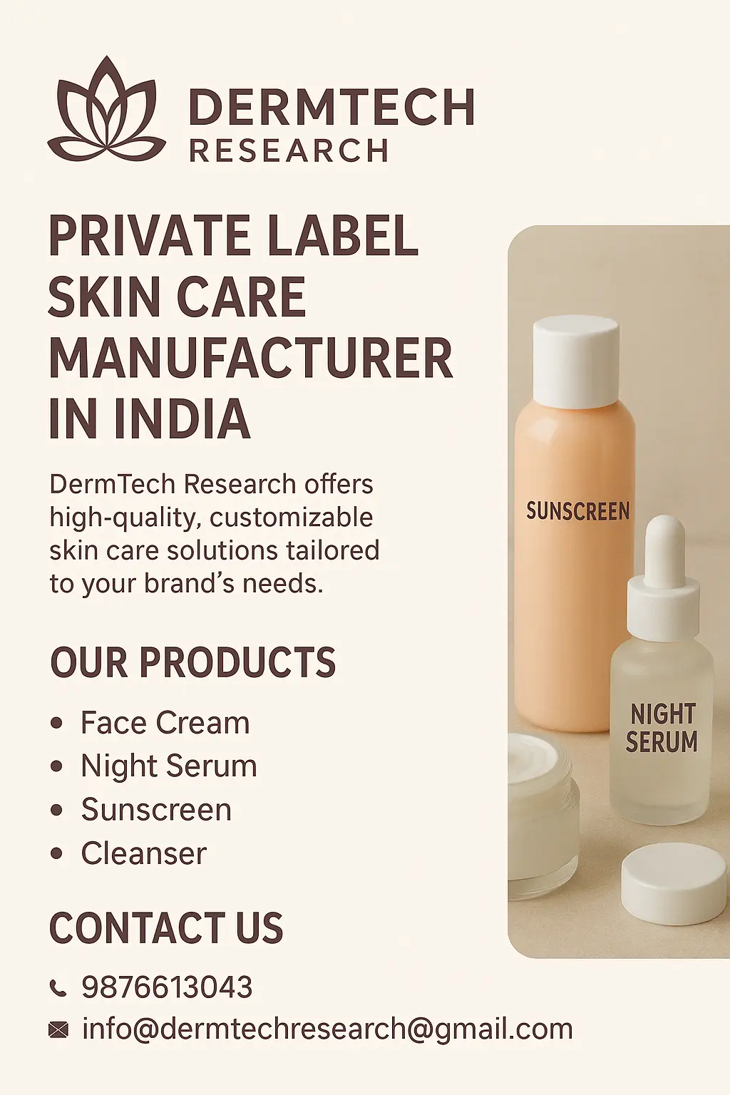 Top skin care products manufacturer in India